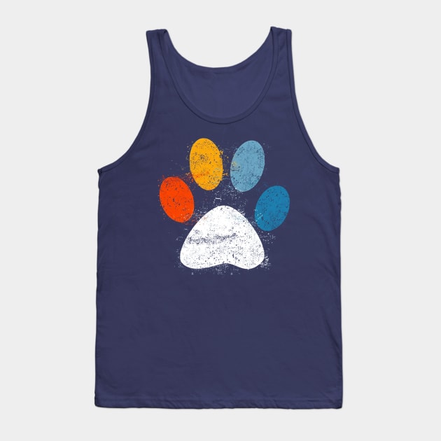 Vintage Dog T-Shirt Puppy Dog Paw Print Dog Love Pet Paw Tank Top by wilson